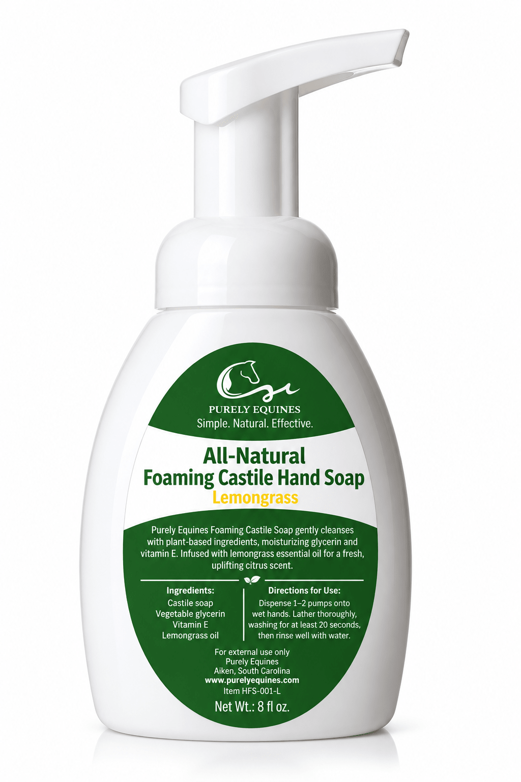 All-Natural Foaming Castile Hand Soap - Purely Equines-Purely Equines