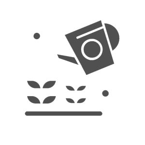 Icon of a water sprinkler watering plants with a white background