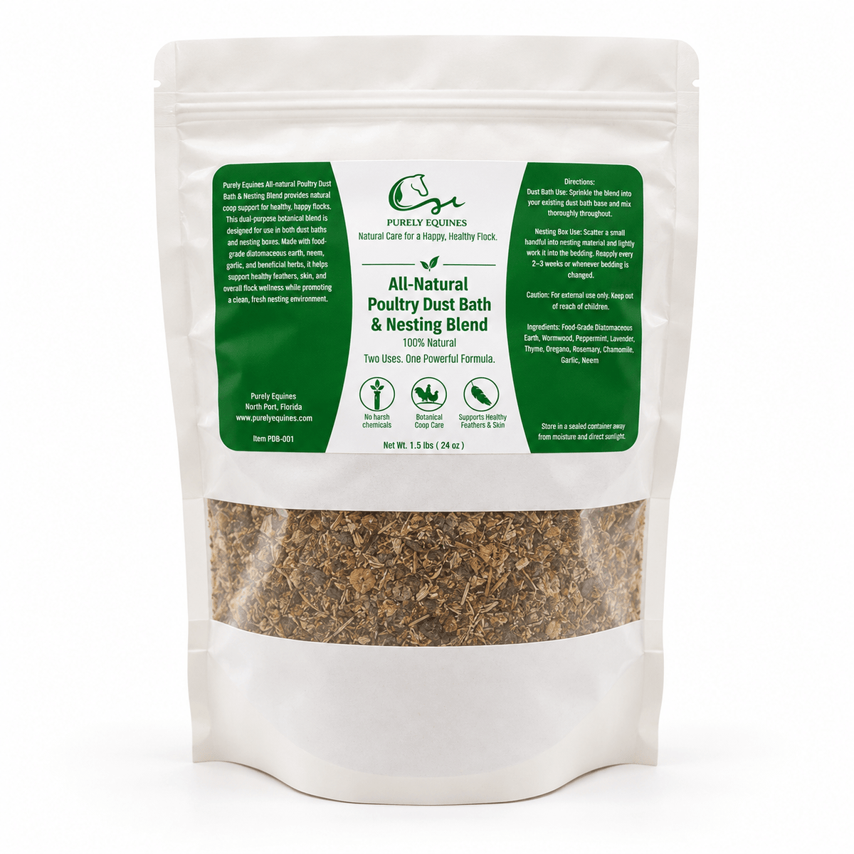 Purely Equines All-Natural Poultry Dust Bath & Nesting Blend - Purely Equines-Purely Equines