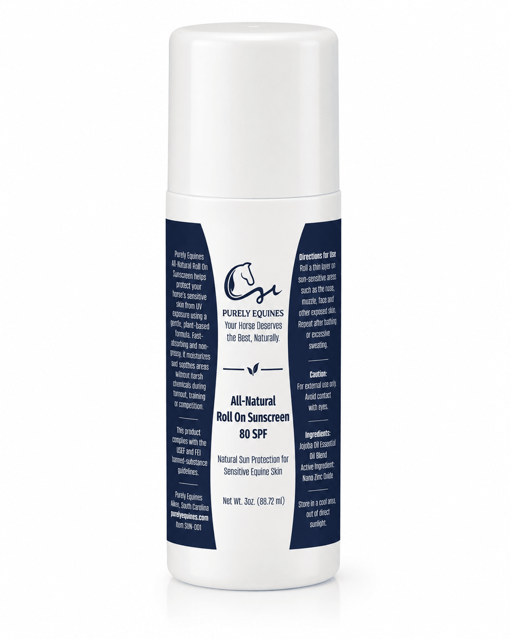 Purely Equines All-Natural Roll-On Sunscreen (SPF 80) - Purely Equines-Purely Equines