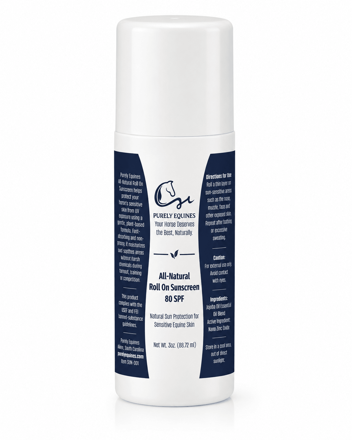 Purely Equines All-Natural Roll-On Sunscreen (SPF 80) - Purely Equines-Purely Equines
